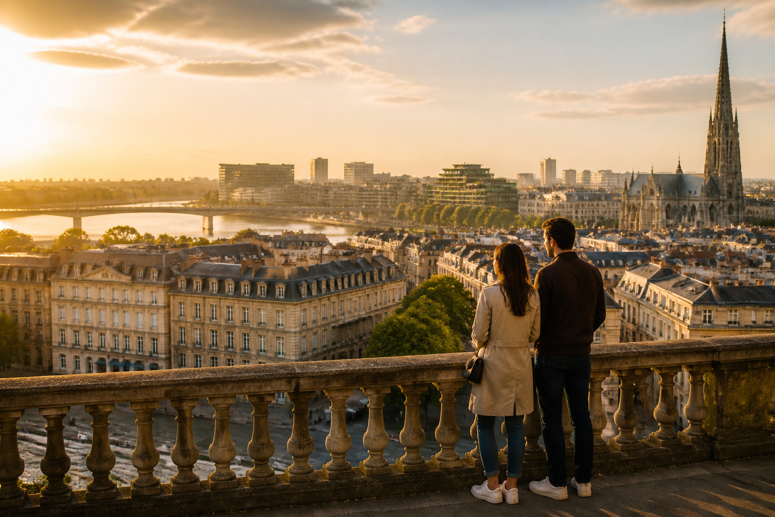 Bordeaux un reve au coucher du soleil