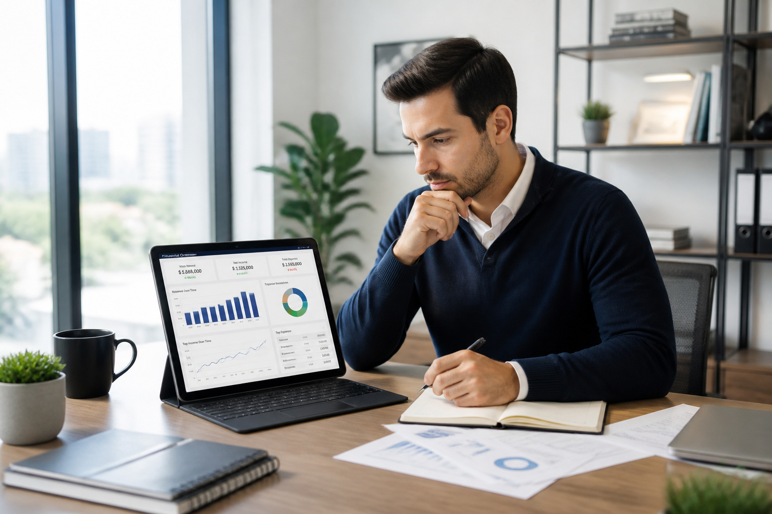 Analyse financiere sur tablette