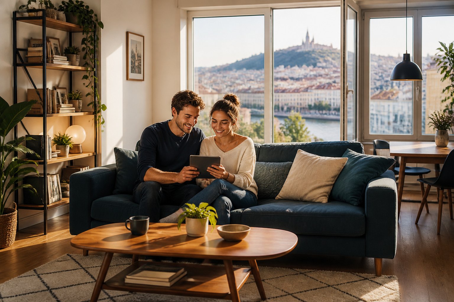 Couple cherchant un appartement a lyon